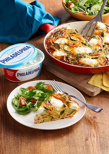 Frittata made with vegetables and Philadelphia, shot for Tesco Food Love Stories